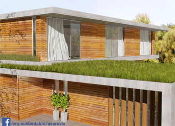 Vivienda sustentable con terraza verde en Pilar